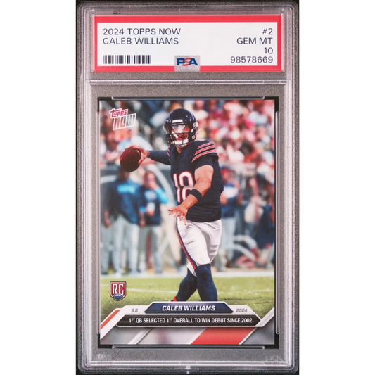 PSA Graded Caleb Williams 2024 Topps Now football rookie card for sale