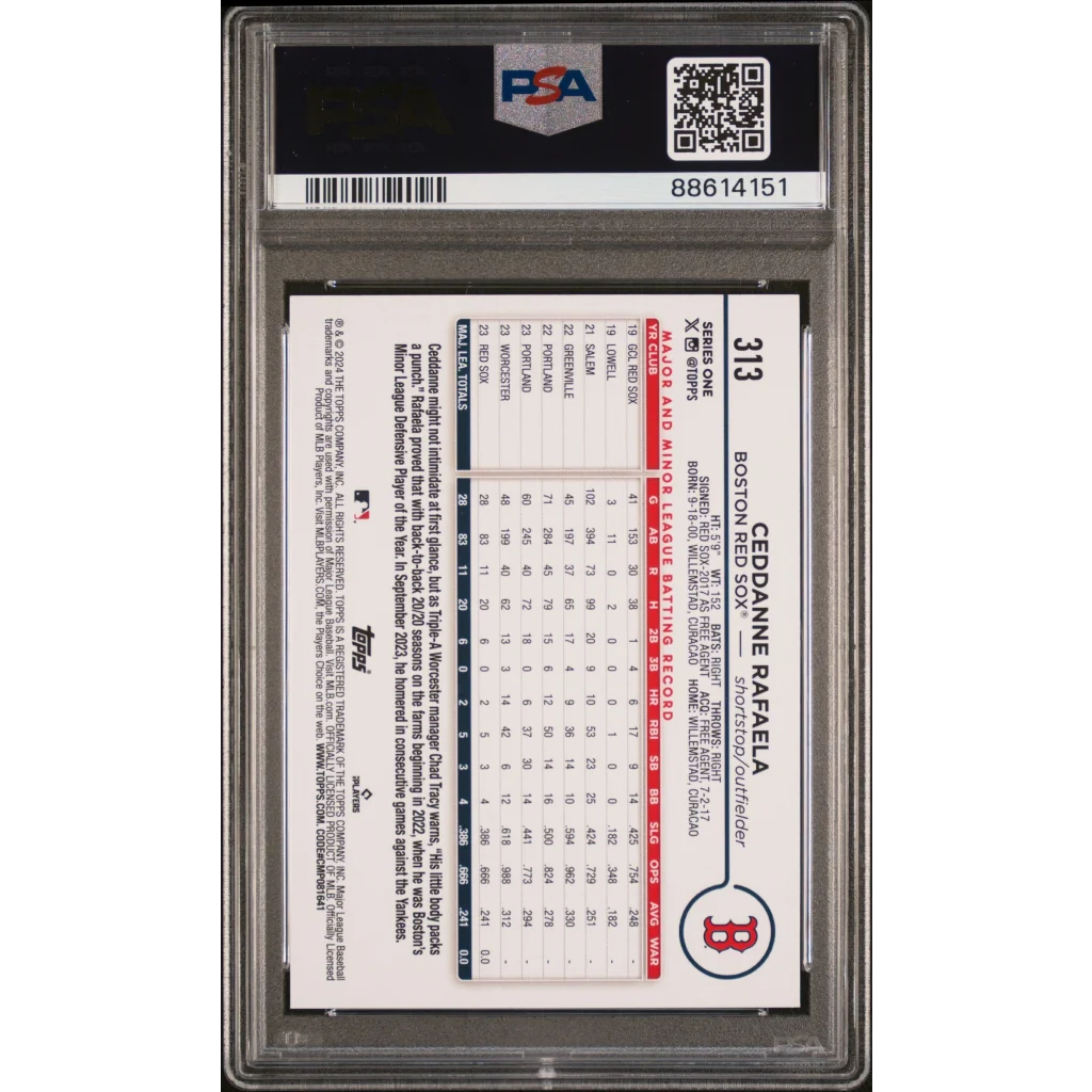 Graded PSA GEM MT 10 Ceddanne Rafaela Red Sox rookie baseball trading card
