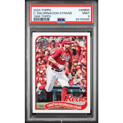 Graded 1989 Topps Christian Encarnacion-Strand Rookie RC PSA 9 Mint Reds Card