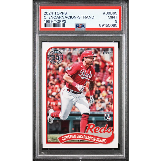 Graded 1989 Topps Christian Encarnacion-Strand Rookie RC PSA 9 Mint Reds Card