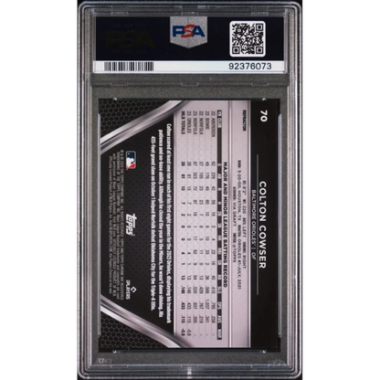 Graded 2024 Topps Chrome Black Colton Cowser #70 Refractor /199 Rookie RC Baseball Card PSA 10 Gem Mint | PSA 10 Gem Mint Graded Rookie Card | vintageantiquesgifts.com