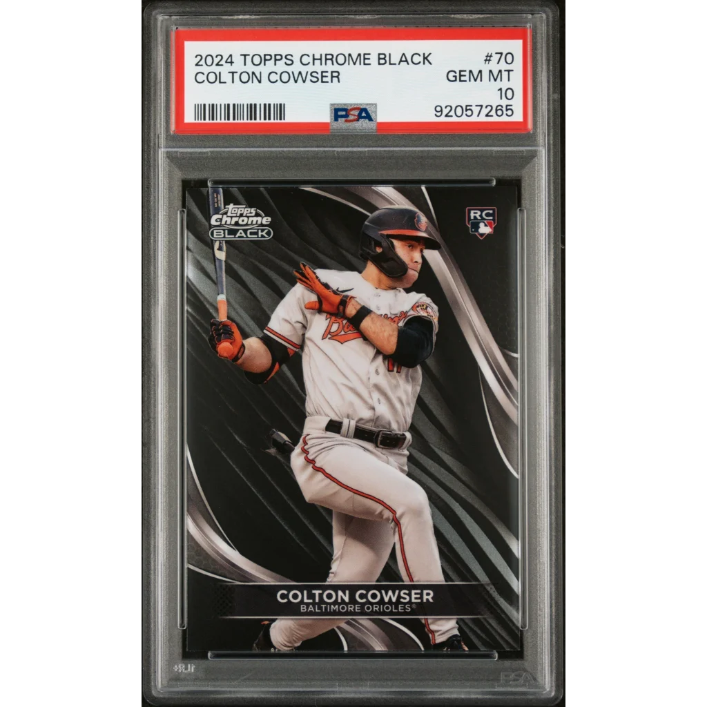 Graded 2024 Topps Chrome Black Colton Cowser #70 Rookie RC Baseball Card PSA 10 Gem Mint | Hall of Fame Sports Memorabilia | vintageantiquesgifts.com