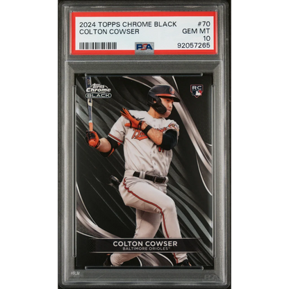 Graded 2024 Topps Chrome Black Colton Cowser #70 Rookie RC Baseball Card PSA 10 Gem Mint | Hall of Fame Sports Memorabilia | vintageantiquesgifts.com