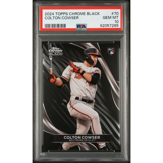 Graded 2024 Topps Chrome Black Colton Cowser #70 Rookie RC Baseball Card PSA 10 Gem Mint | Hall of Fame Sports Memorabilia | vintageantiquesgifts.com