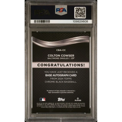 Graded 2024 Topps Chrome Black Colton Cowser CC Autograph Rookie RC Baseball Card PSA 10 Gem Mint | PSA 10 Gem Mint Graded Rookie Card | vintageantiquesgifts.com