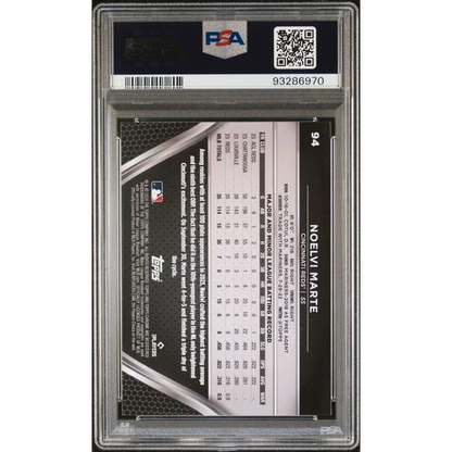 Graded 2024 Topps Chrome Black Noelvi Marte #94 Rookie RC Baseball Card PSA 10 Gem Mint | PSA 10 Gem Mint Graded Rookie Card | vintageantiquesgifts.com