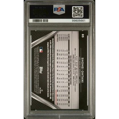 Graded 2024 Topps Chrome Black Shohei Ohtani #85 /99 Green Refractor Baseball Card PSA 10 Gem Mint