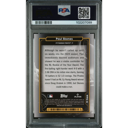 Graded Paul Skenes Topps Chrome Cosmic sports card with authentication