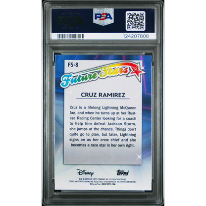 Graded 2024 Topps Chrome Disney Cruz Ramirez FS8 Future Stars Cars 3 Trading Card PSA 10 Gem Mint | PSA 10 Gem Mint Graded Collectible Card | vintageantiquesgifts.com