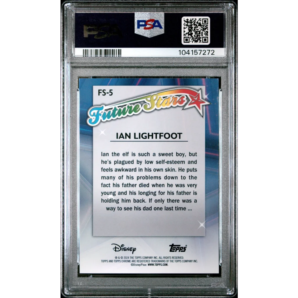 Graded 2024 Topps Chrome Disney Ian Lightfoot FS5 Future Stars Onward Trading Card PSA 10 Gem Mint | PSA 10 Gem Mint Graded Collectible Card | vintageantiquesgifts.com