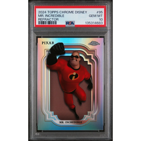 Graded 2024 Topps Chrome Disney Mr. Incredible 95 Refractor The Incredibles Trading Card PSA 10 Gem Mint | Hall of Fame Sports Memorabilia | vintageantiquesgifts.com
