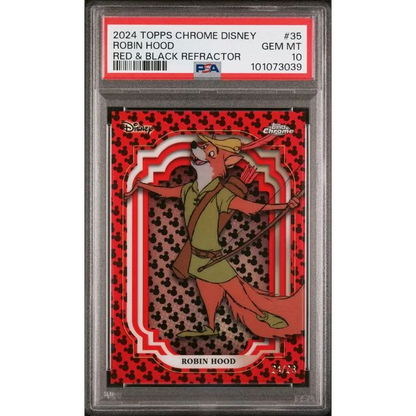 Graded 2024 Topps Chrome Disney Robin Hood 35 28 Red and Black Refractor PSA 10 Gem Mint | Hall of Fame Sports Memorabilia | vintageantiquesgifts.com
