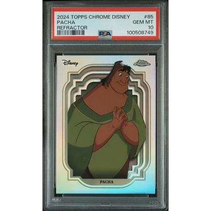 GEM MT 10 graded 2024 Topps Chrome Disney Pacha Refractor trading card