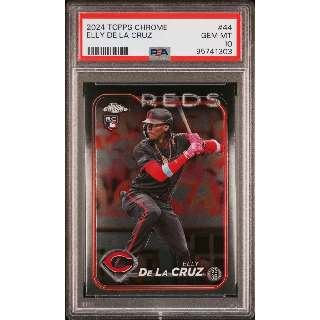 PSA graded Elly De La Cruz 2024 Topps Chrome card gem #44