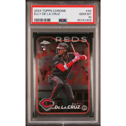 PSA graded Elly De La Cruz 2024 Topps Chrome card gem #44