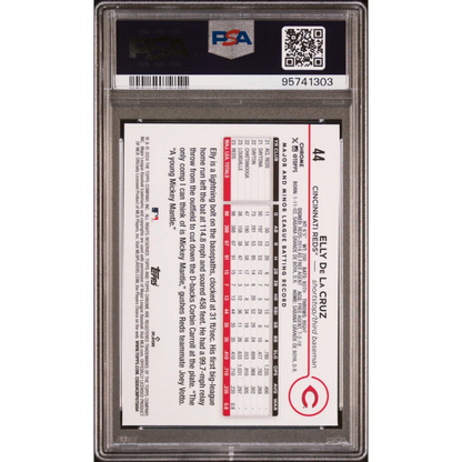 PSA graded Elly De La Cruz 2024 Topps Chrome baseball card gem