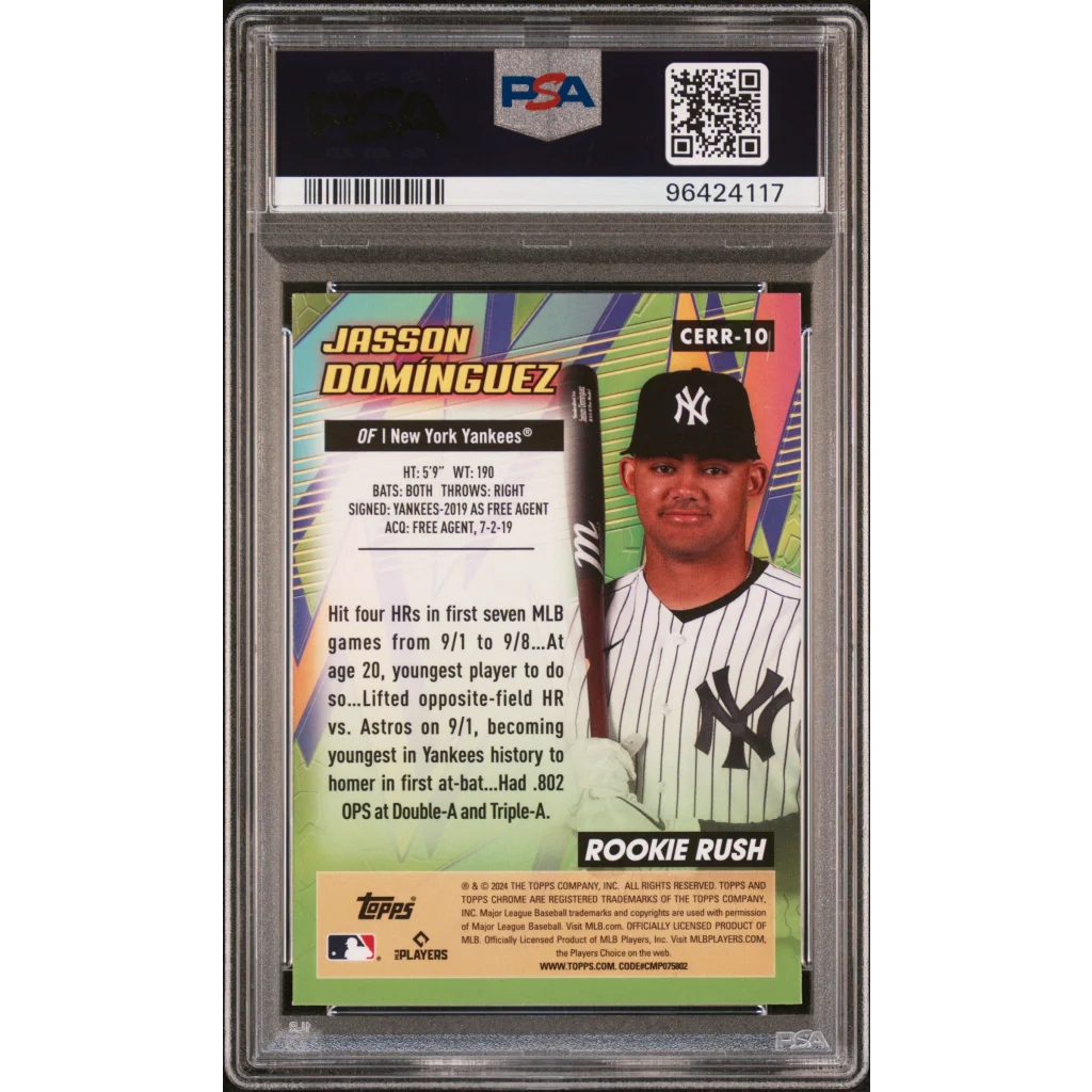 PSA 10 Graded 2019 Topps Chrome Jasson Dominguez Yankees Rookie Card