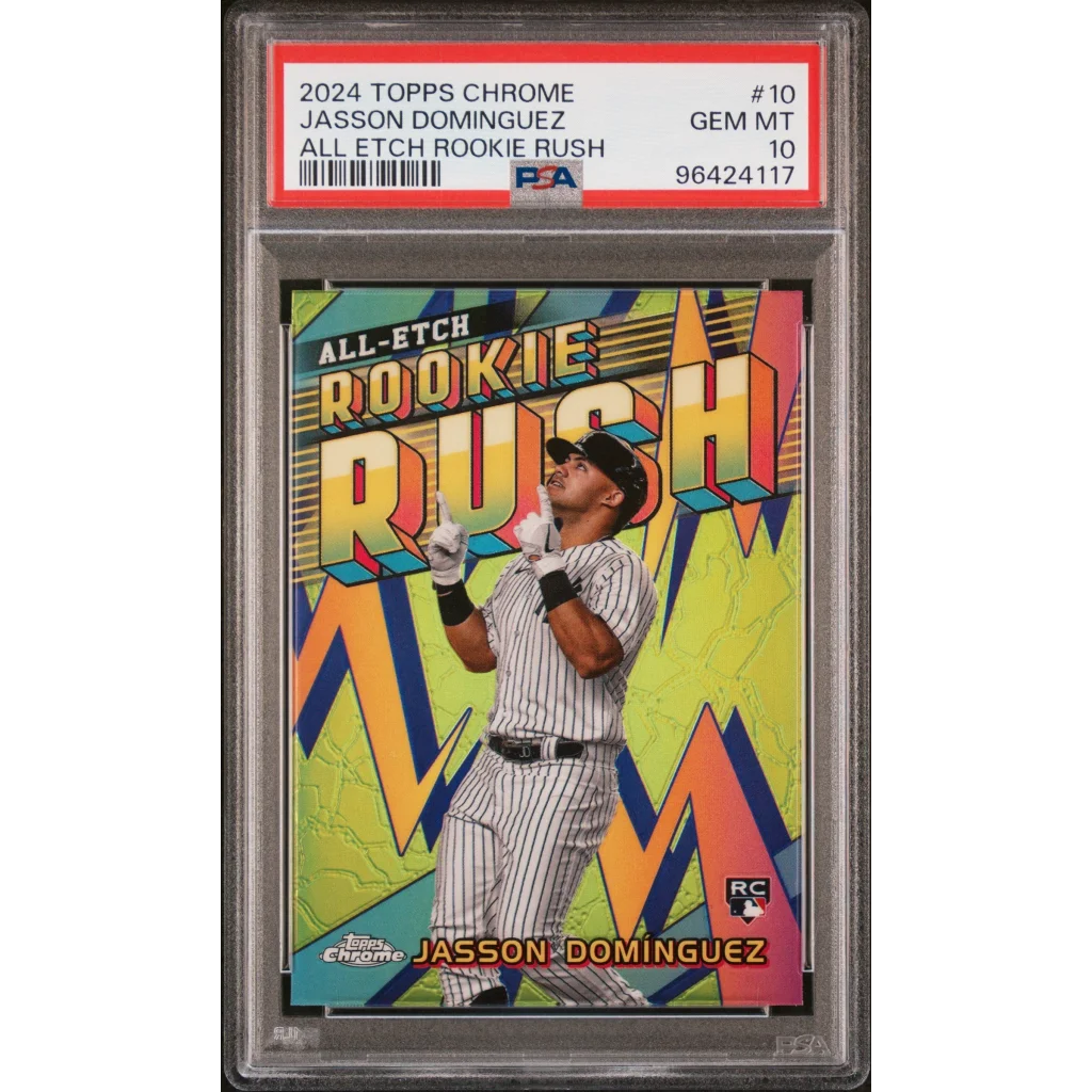Graded PSA 10 Gem Mint 2024 Topps Chrome Jasson Dominguez #10 Rookie Card