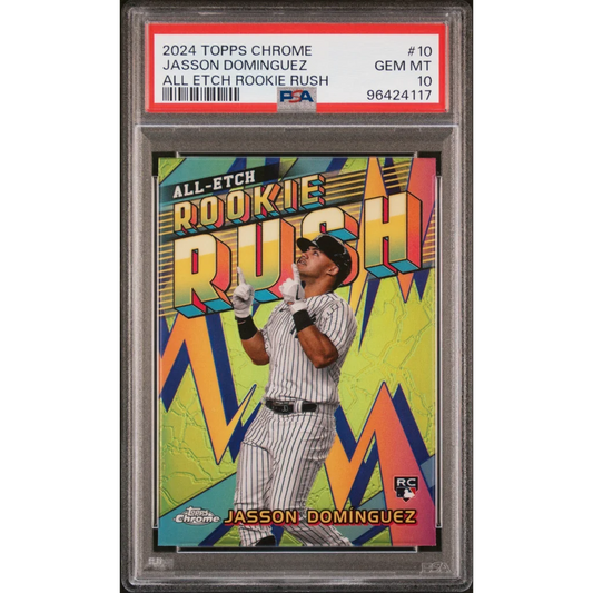 Graded PSA 10 Gem Mint 2024 Topps Chrome Jasson Dominguez #10 Rookie Card