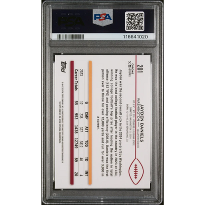 Graded 2024 Topps Chrome Jayden Daniels #201 Rookie RC Football Card PSA 10 Gem Mint | PSA 10 Gem Mint Graded Rookie Card | vintageantiquesgifts.com