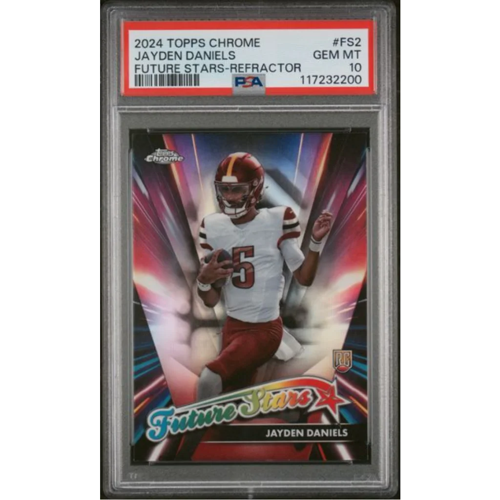 Graded PSA 10 2024 Topps Chrome Jayden Daniels Future Stars Refractor RC #FS2