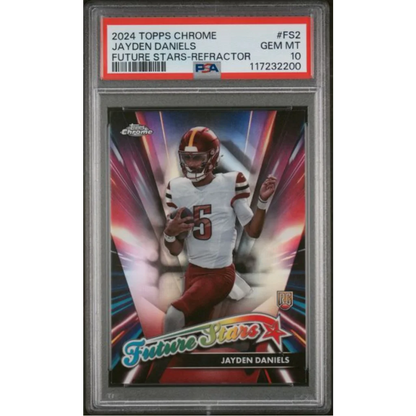 Graded PSA 10 2024 Topps Chrome Jayden Daniels Future Stars Refractor RC #FS2