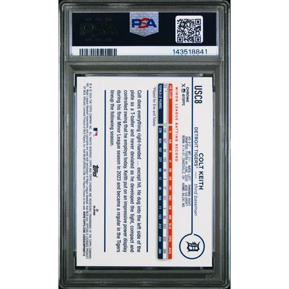Graded 2024 Topps Chrome Update Colt Keith USC8 Gold Raywave 50 Rookie RC Baseball Card PSA 10 Gem Mint | PSA 10 Gem Mint Graded Rookie Card | vintageantiquesgifts.com