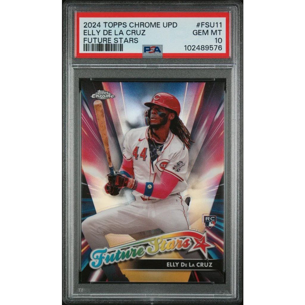 Graded 2024 Topps Chrome Update Elly De La Cruz #FSU11 Future Stars Rookie RC Baseball Card PSA 10 Gem Mint | Hall of Fame Sports Memorabilia | vintageantiquesgifts.com