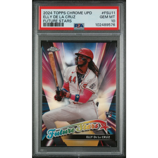 Graded 2024 Topps Chrome Update Elly De La Cruz #FSU11 Future Stars Rookie RC Baseball Card PSA 10 Gem Mint | Hall of Fame Sports Memorabilia | vintageantiquesgifts.com