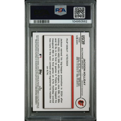 Graded 2024 Topps Chrome Update Jackson Holliday USC89 Rookie RC Baseball Card PSA 10 Gem Mint | PSA 10 Gem Mint Graded Rookie Card | vintageantiquesgifts.com