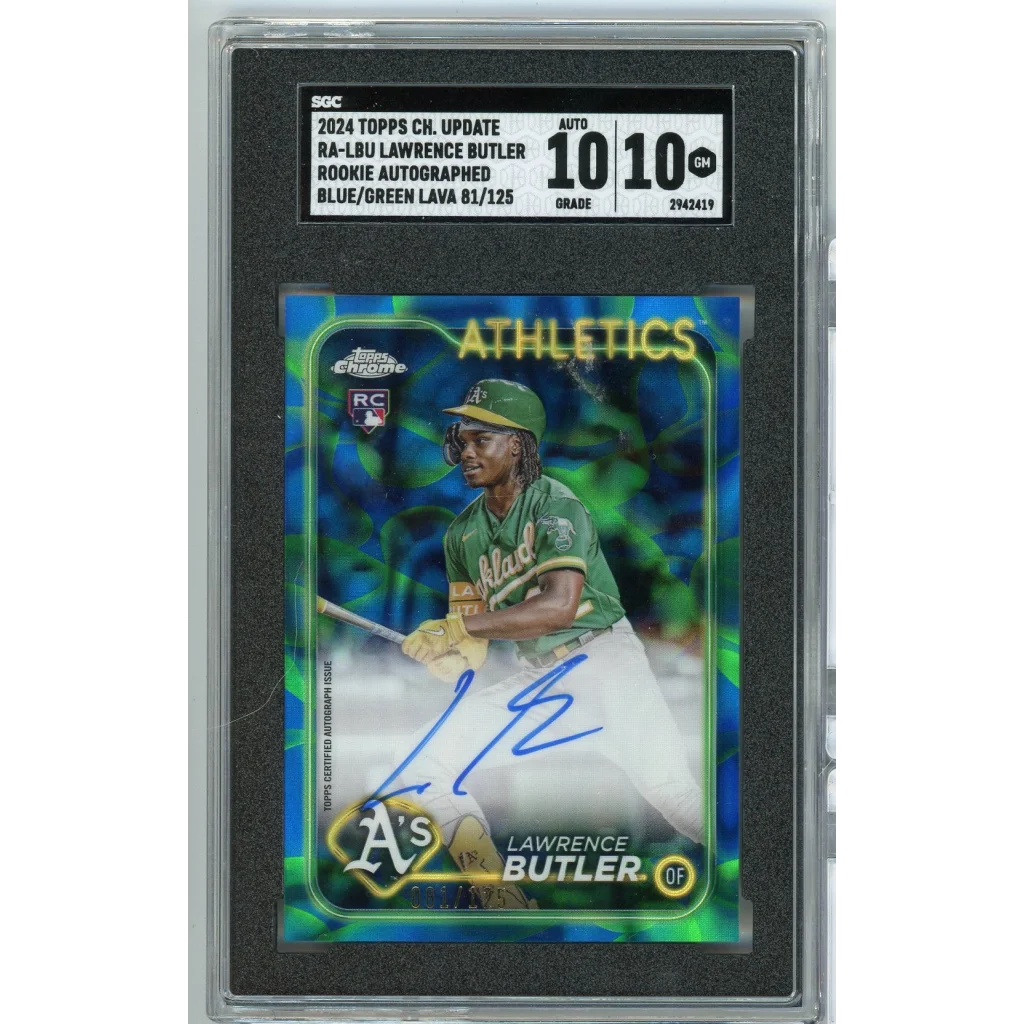 Graded 2024 Topps Chrome Update Lawrence Butler #RALBU Blue Green Lava /125 Rookie RC Baseball Card SGC 10 Auto | Hall of Fame Sports Memorabilia | vintageantiquesgifts.com