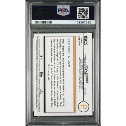 Graded 2024 Topps Chrome Update Paul Skenes #USC27 Rookie RC Baseball Card PSA 10 Gem Mint | PSA 10 Gem Mint Graded Rookie Card | vintageantiquesgifts.com