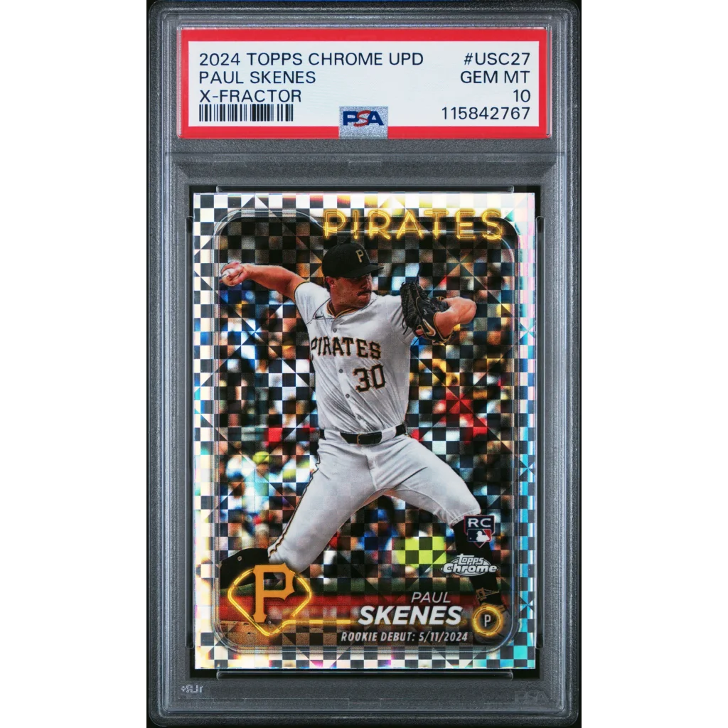Graded 2024 Topps Chrome Update Paul Skenes #USC27 XFractor Rookie RC Baseball Card PSA 10 Gem Mint | Hall of Fame Sports Memorabilia | vintageantiquesgifts.com