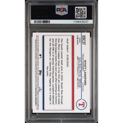 Graded 2024 Topps Chrome Update Wyatt Langford USC37 Rookie RC Baseball Card PSA 10 Gem Mint | PSA 10 Gem Mint Graded Rookie Card | vintageantiquesgifts.com
