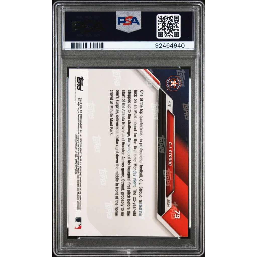 Graded 2024 Topps Now CJ Stroud #79 Rookie RC PSA 10 Gem Mint football card
