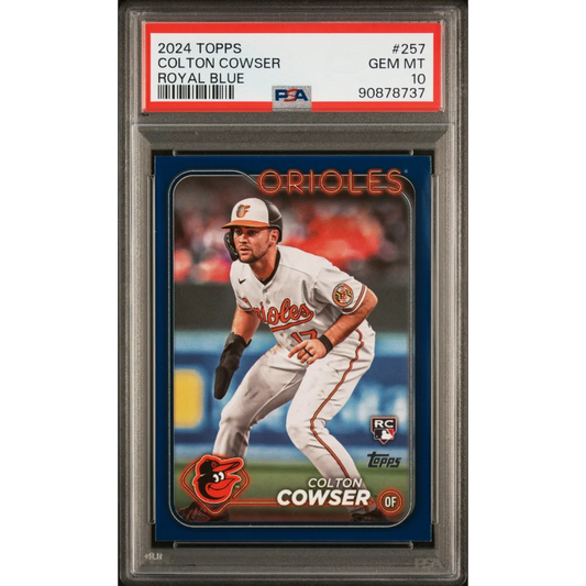 Graded PSA 10 Gem Mint 2024 Topps Colton Cowser Royal Blue Rookie Card