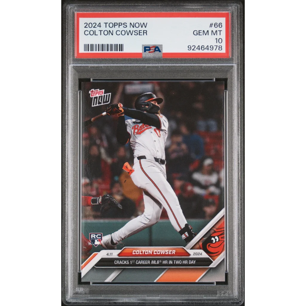 Graded 2024 Topps Now Colton Cowser #66 Rookie RC Baseball Card PSA 10 Gem Mint | Hall of Fame Sports Memorabilia | vintageantiquesgifts.com