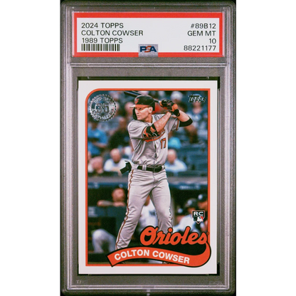 Graded 2024 Topps Colton Cowser #89B12 1989 Topps Rookie RC Baseball Card PSA 10 Gem Mint | Hall of Fame Sports Memorabilia | vintageantiquesgifts.com