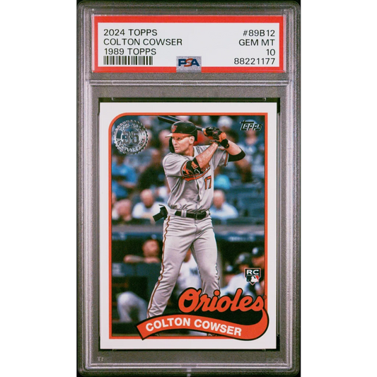 Graded 2024 Topps Colton Cowser #89B12 1989 Topps Rookie RC Baseball Card PSA 10 Gem Mint | Hall of Fame Sports Memorabilia | vintageantiquesgifts.com