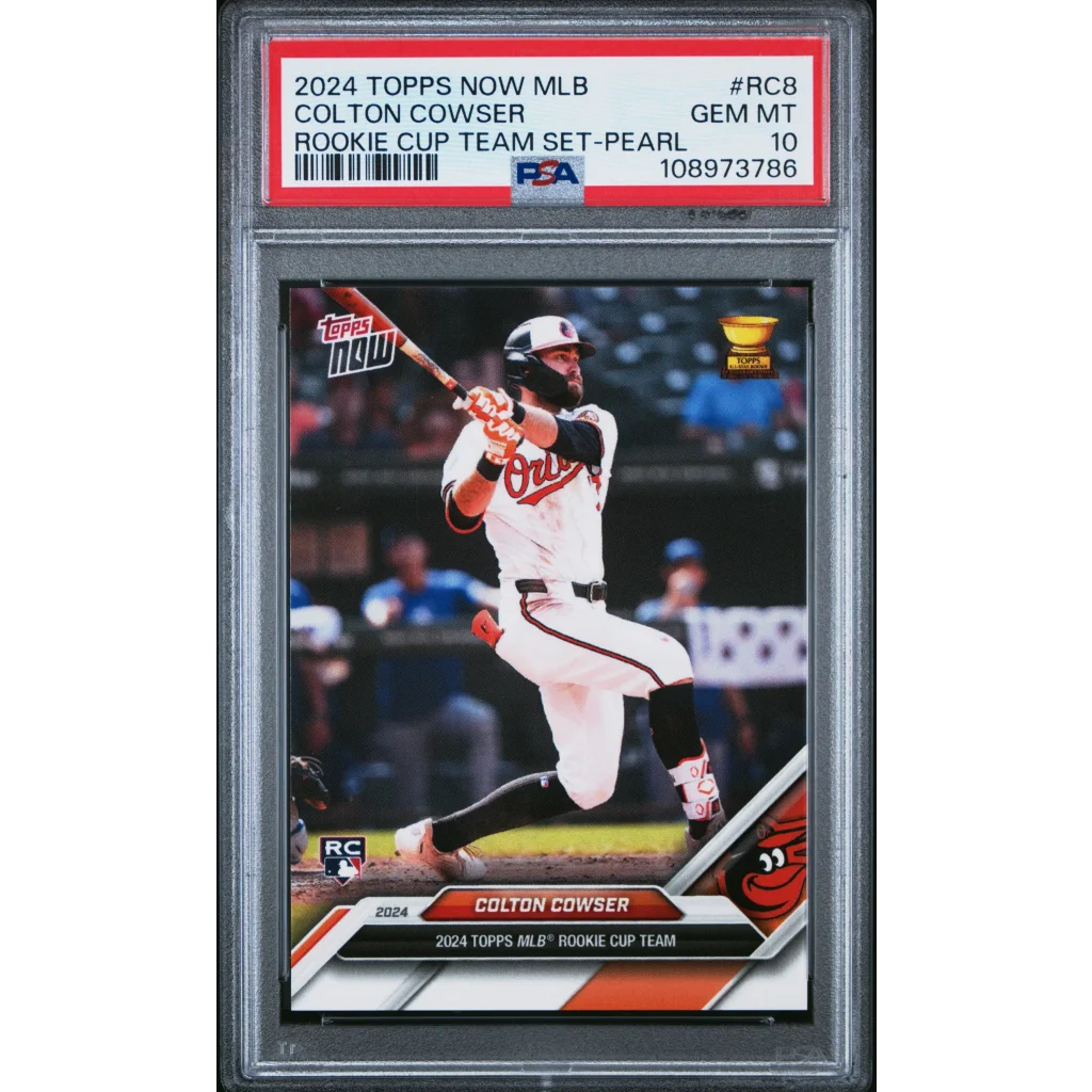 Graded 2024 Topps Now Colton Cowser #RC8 Rookie Cup Team Set Pearl Rookie RC Baseball Card PSA 10 Gem Mint | Hall of Fame Sports Memorabilia | vintageantiquesgifts.com