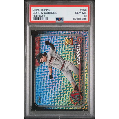 Graded PSA 10 2024 Topps Corbin Carroll #156 Holiday Rookie Gold Cup Card