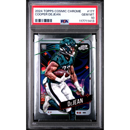 Graded 2024 Topps Cosmic Chrome Cooper DeJean #177 Rookie RC Football Card PSA 10 Gem Mint