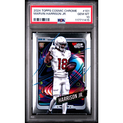 Graded 2024 Topps Cosmic Chrome Marvin Harrison Jr #101 Rookie RC Football Card PSA 10 Gem Mint