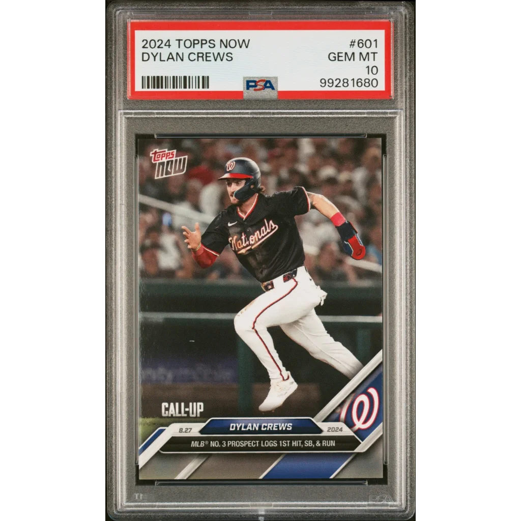 Graded PSA 10 Gem Mint 2024 Topps Now Dylan Crews #601 Rookie Card
