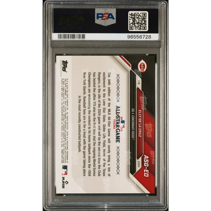 PSA 10 Graded 2024 Topps Now Elly De La Cruz All-Star Rookie Card in Red and White Slab