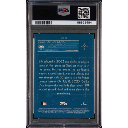 Graded 2024 Topps Elly De La Cruz #SB15 Superstar Blueprint Rookie RC Baseball Card PSA 10 Gem Mint | PSA 10 Gem Mint Graded Rookie Card | vintageantiquesgifts.com