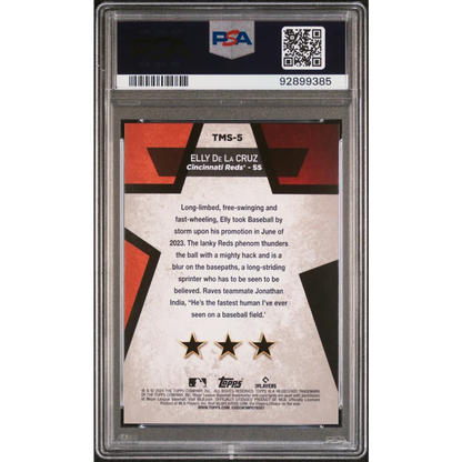 Graded 2024 Topps Elly De La Cruz #TMS5 Mega Star Rookie RC Baseball Card PSA 10 Gem Mint | PSA 10 Gem Mint Graded Rookie Card | vintageantiquesgifts.com
