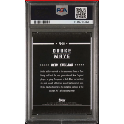 Graded 2024 Topps Finest Drake Maye #FG20 Field Generals Rookie RC Football Card PSA 10 Gem Mint | PSA 10 Gem Mint Graded Rookie Card | vintageantiquesgifts.com