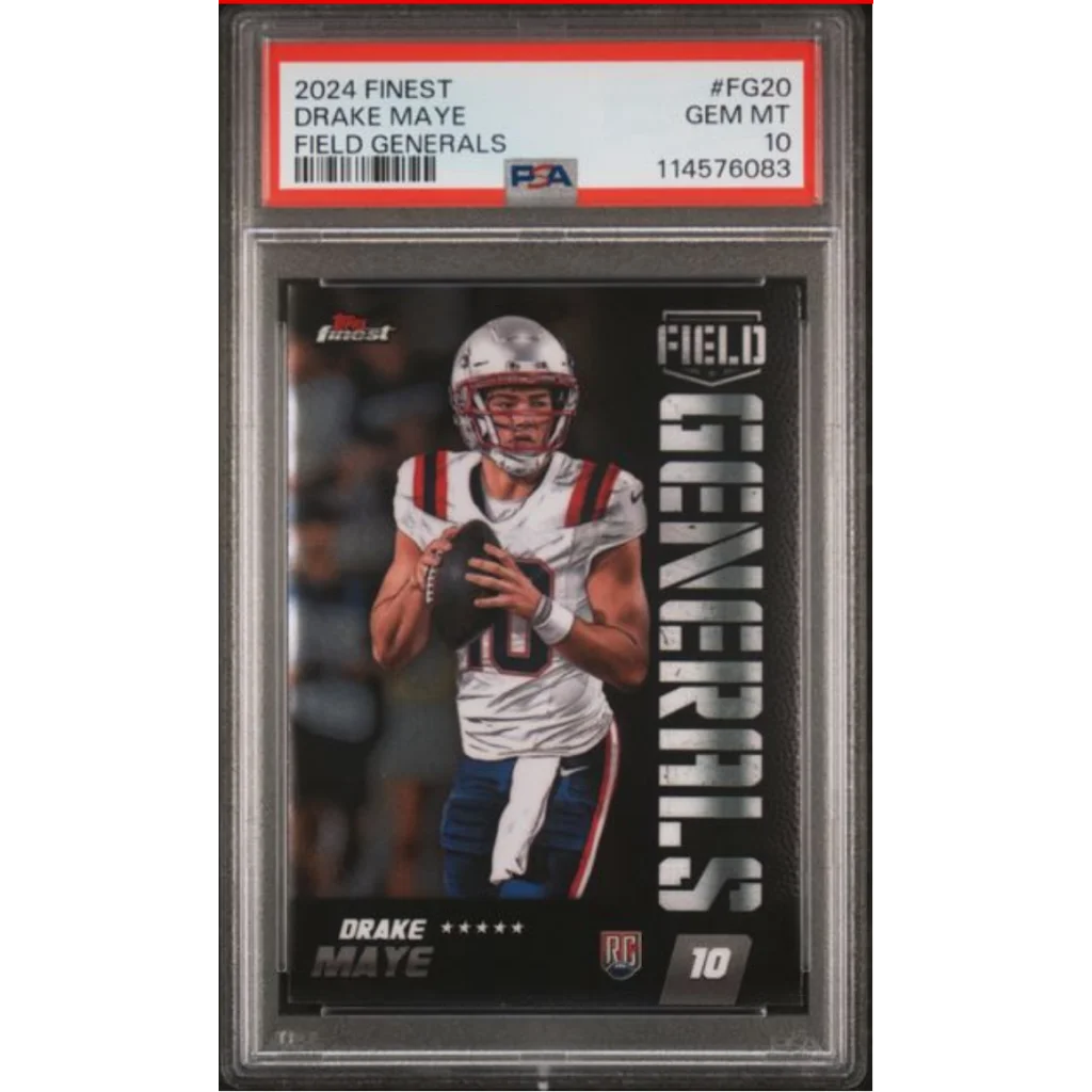 Graded 2024 Topps Finest Drake Maye #FG20 Field Generals Rookie RC Football Card PSA 10 Gem Mint | Hall of Fame Sports Memorabilia | vintageantiquesgifts.com