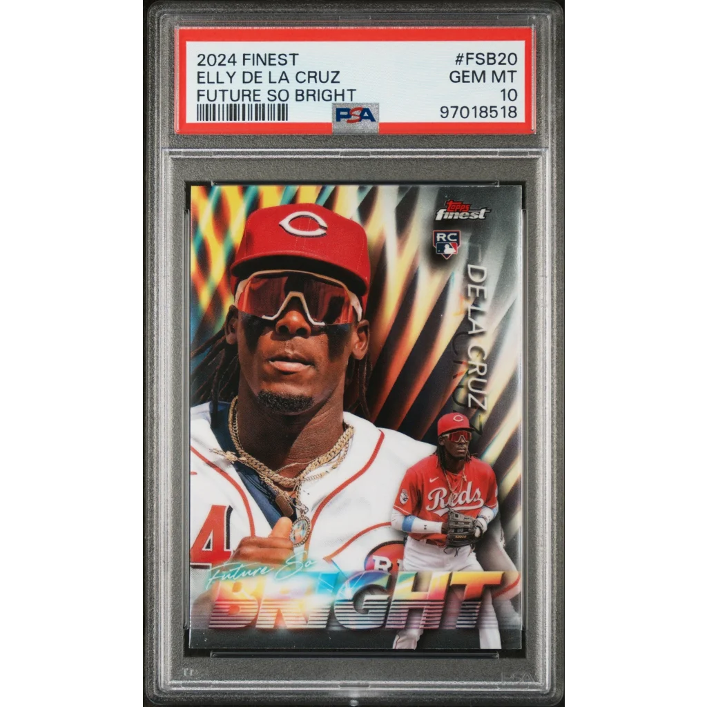 Graded 2024 Topps Finest Elly De La Cruz #FSB20 Future So Bright Rookie RC Baseball Card PSA 10 Gem Mint | Hall of Fame Sports Memorabilia | vintageantiquesgifts.com